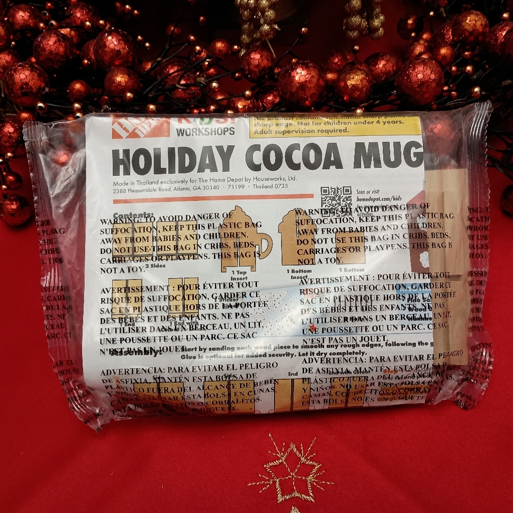 3/$10 🌟 NEW Home Depot Kids DEC 2025 Holiday Cocoa Mug Project  1/2